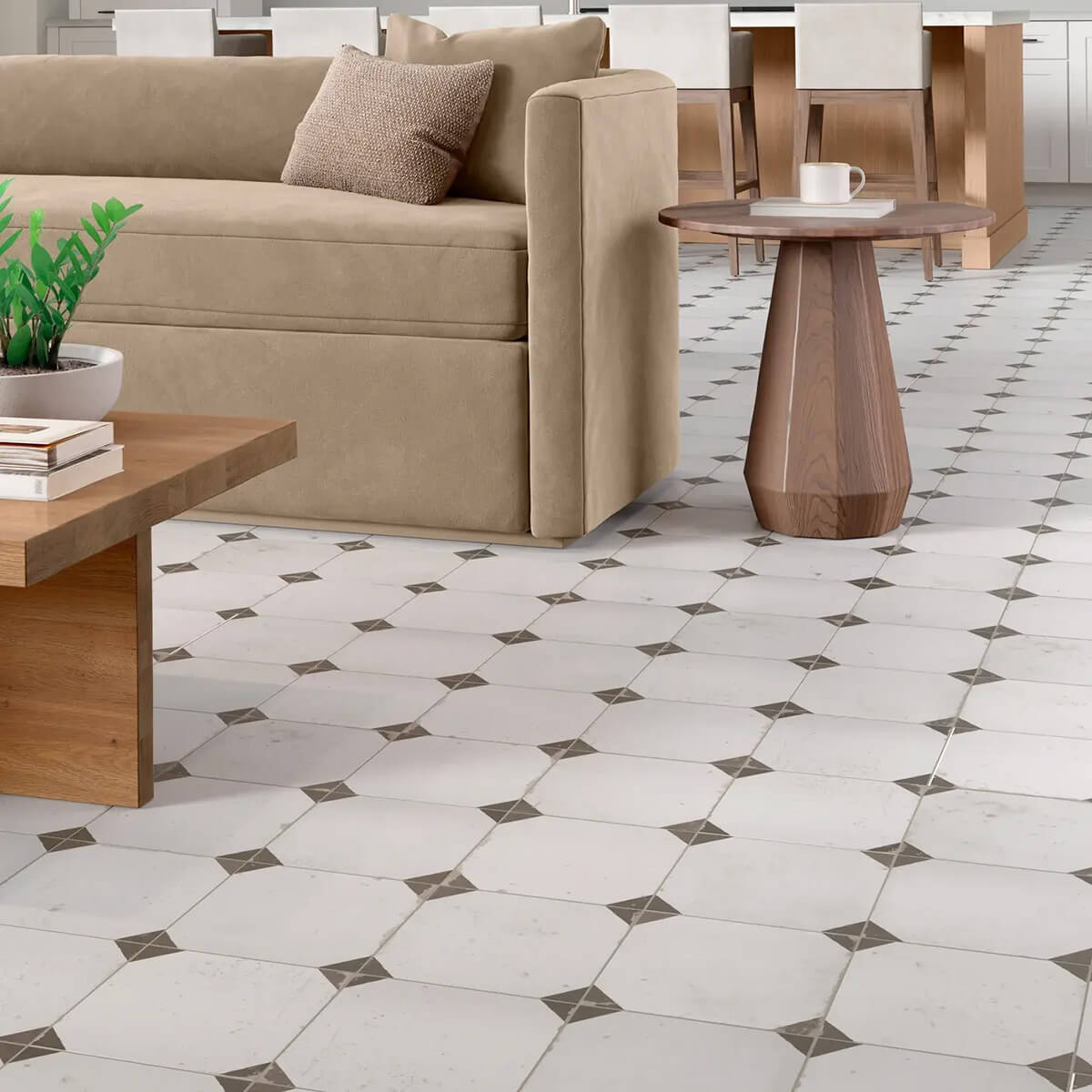 Living room tile flooring | The FloorWorks | Bethlehem, NH